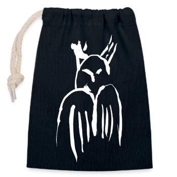 Résumé de hibou - Sac cadeau en coton avec cordon (14 x 20 cm) - bleu marine - Devant