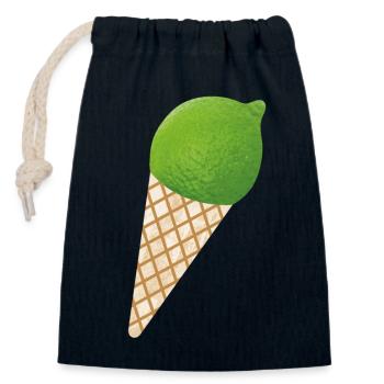 Limette Eis Sommer Eiscreme Zitrone Frucht Urlaub - Verschließbarer Geschenkbeutel aus Baumwolle (14x20cm) - Navy - Vorne