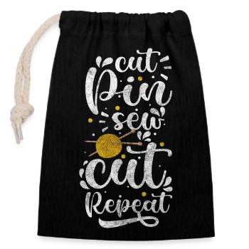 Couturière de fil de tailleur - Sac cadeau en coton avec cordon (14 x 20 cm) - noir - Devant
