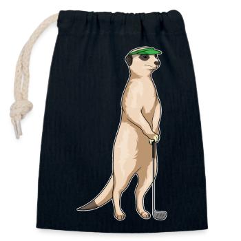 Erdmännchen Golf Golfschläger - Verschließbarer Geschenkbeutel aus Baumwolle (14x20cm) - Navy - Vorne