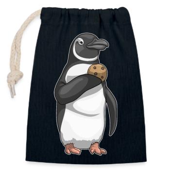Pinguin Cookie - Verschließbarer Geschenkbeutel aus Baumwolle (14x20cm) - Navy - Vorne