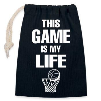 Basketball - Verschließbarer Geschenkbeutel aus Baumwolle (14x20cm) - Navy - Vorne
