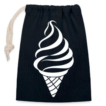 Croquis de glace - Sac cadeau en coton avec cordon (14 x 20 cm) - bleu marine - Devant