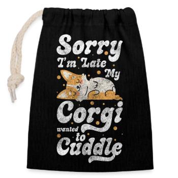 Cuddle Security Heart - Closable cotton gift bag (14x20cm) - black - Front