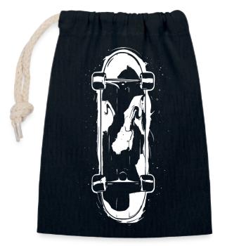 Skateboard Sketch - Closable cotton gift bag (14x20cm) - navy - Front
