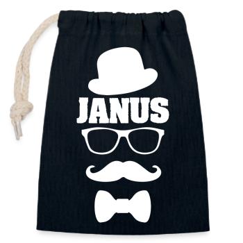 Schnauzer Janus - Closable cotton gift bag (14x20cm) - navy - Front
