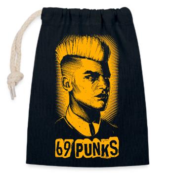 Punk 69 - Closable cotton gift bag (14x20cm) - navy - Front