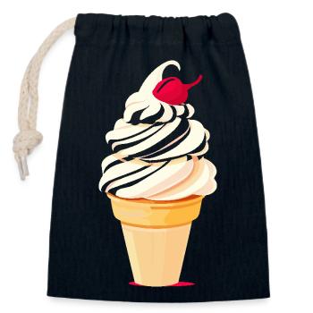 Eiscreme Tüte Grafik - Closable cotton gift bag (14x20cm) - navy - Front