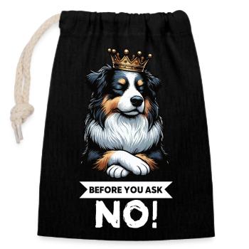 Before You Ask Australian Shepherd Aussie Aussies - Closable cotton gift bag (14x20cm) - black - Front