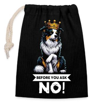 Before You Ask Australian Shepherd Aussie Aussies - Closable cotton gift bag (14x20cm) - black - Front