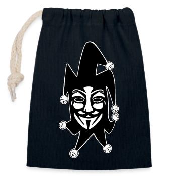 Anonymer Narr - Verschließbarer Geschenkbeutel aus Baumwolle (14x20cm) - Navy - Vorne