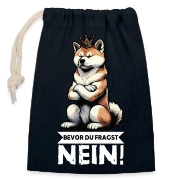 Before you ask No Akita AkitaOwner Akitas - Closable cotton gift bag (14x20cm) - navy - Front