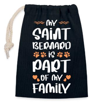My St. Bernard family favorite - Closable cotton gift bag (14x20cm) - navy - Front