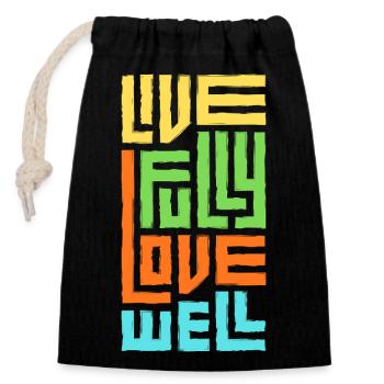 Vis pleinement Aime Bien. - Sac cadeau en coton avec cordon (14 x 20 cm) - noir - Devant
