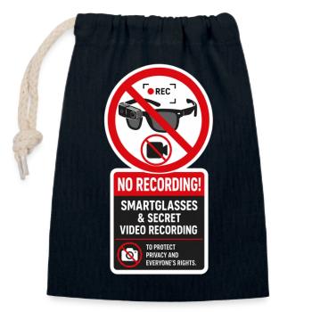 No Smart Glasses - Closable cotton gift bag (14x20cm) - navy - Front