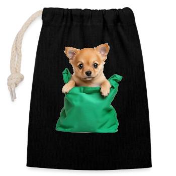 DoggyBag - Sac cadeau en coton avec cordon (14 x 20 cm) - noir - Devant