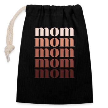maman orange - Sac cadeau en coton avec cordon (14 x 20 cm) - noir - Devant