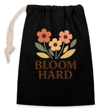 Bloom Hard – Flowery Without Brakes - Closable cotton gift bag (14x20cm) - black - Front