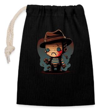 a cute killer - Closable cotton gift bag (14x20cm) - black - Front