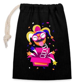 Clown Karneval Fasching Kostüm Umzug Feiern Narr - Verschließbarer Geschenkbeutel aus Baumwolle (14x20cm) - Schwarz - Vorne