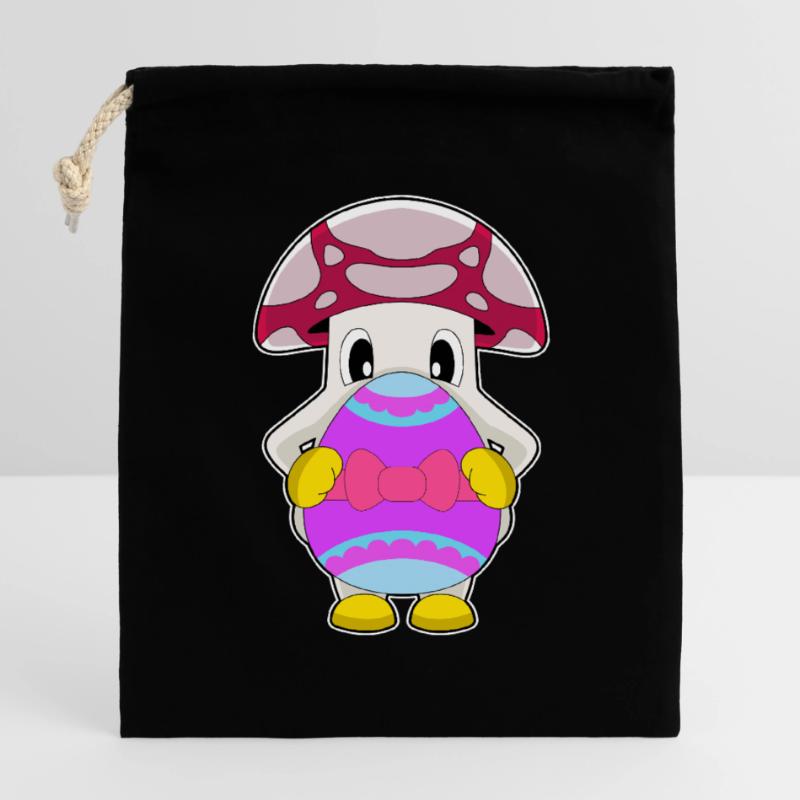 Mushroom Easter Easter Egg Closable cotton gift bag (14x20cm)