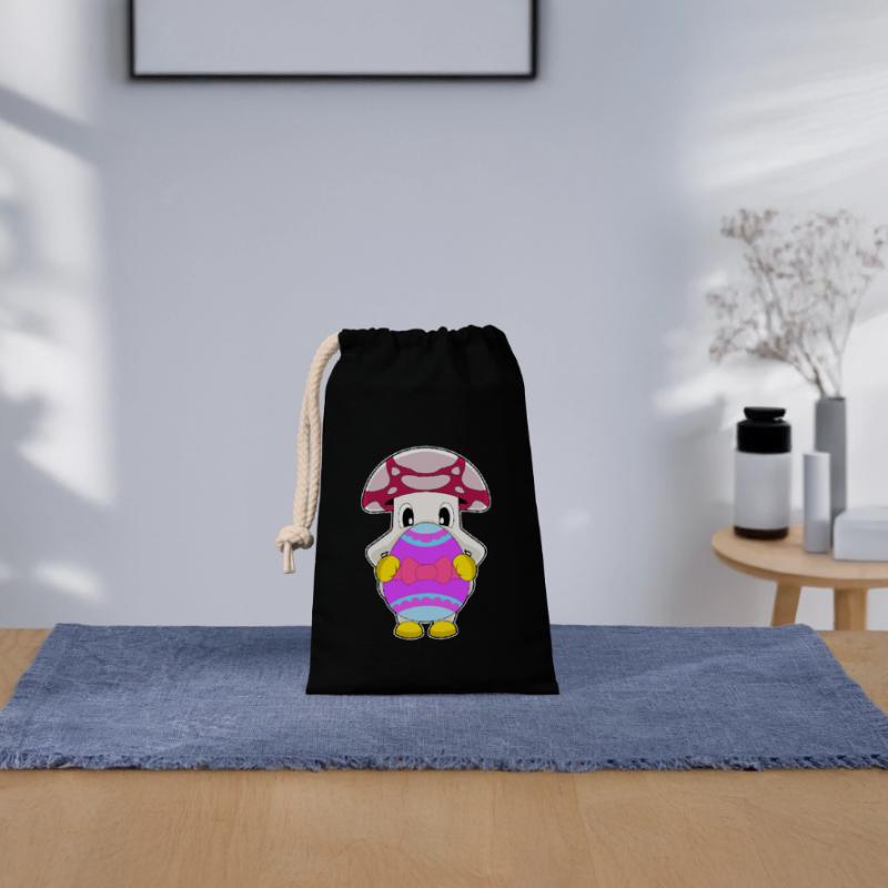 Mushroom Easter Easter Egg Closable cotton gift bag (14x20cm)