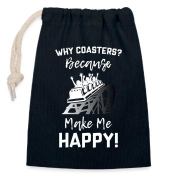 Roller Coaster Make Me Happy - Closable cotton gift bag (14x20cm) - navy - Front