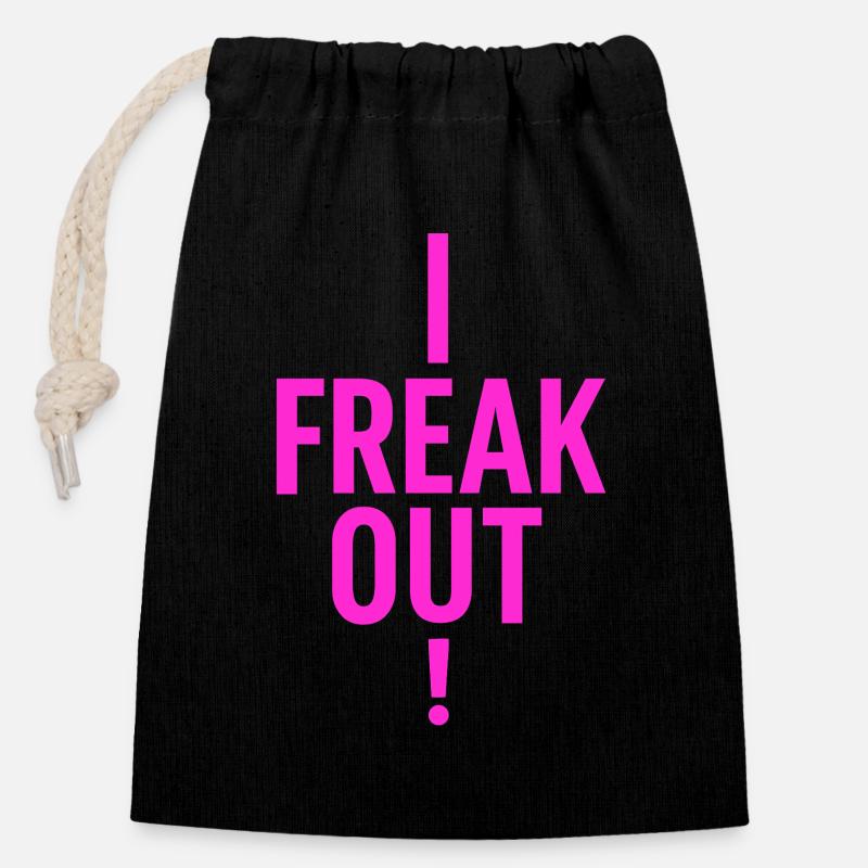 Freak Out - Verschließbarer Geschenkbeutel aus Baumwolle (14x20cm) - Schwarz