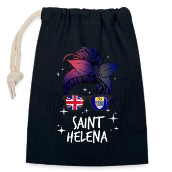 Saint Helena - Closable cotton gift bag (14x20cm) - navy - Front
