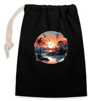 Dream Island - Closable cotton gift bag (14x20cm) - black - Front