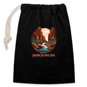 Karijini National Park - Closable cotton gift bag (14x20cm) - black - Front