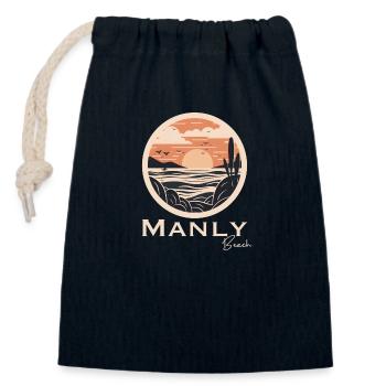 Manly Beach - Closable cotton gift bag (14x20cm) - navy - Front