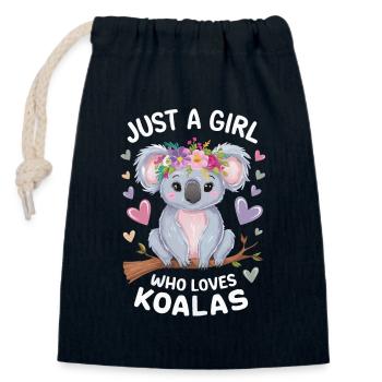 Koala Koala Koala Bear Animal - Closable cotton gift bag (14x20cm) - navy - Front