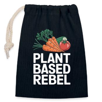 Vegetarian Vegan Veggie Vegetarian - Closable cotton gift bag (14x20cm) - navy - Front