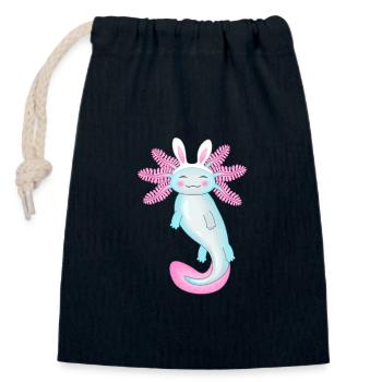 Axolotl de Pâques avec oreilles de lapin - Sac cadeau en coton avec cordon (14 x 20 cm) - bleu marine - Devant