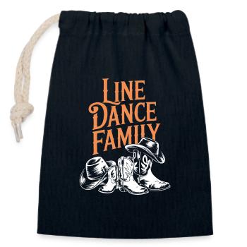 Danse en ligne Famille Papa Maman Enfants - Sac cadeau en coton avec cordon (14 x 20 cm) - bleu marine - Devant