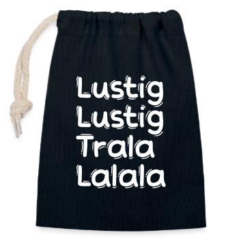 LUSTIG LUSTIG TRALALALALA NIKLAUSABEND WEIHNACHTEN - Verschließbarer Geschenkbeutel aus Baumwolle (14x20cm) - Navy - Vorne