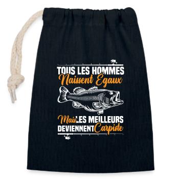 Les meilleurs deviennent carpiste - Sac cadeau en coton avec cordon (14 x 20 cm) - bleu marine - Devant