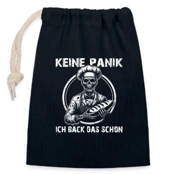 Keine Panik ich backe das gruseliger Bäckerzombie - Verschließbarer Geschenkbeutel aus Baumwolle (14x20cm) - Navy - Vorne