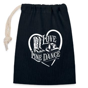Love Line Dance I Love Line Dancing with Heart - Closable cotton gift bag (14x20cm) - navy - Front