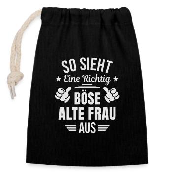 Böse Alte Frau Sarkasmus Spruch Lustig - Verschließbarer Geschenkbeutel aus Baumwolle (14x20cm) - Schwarz - Vorne