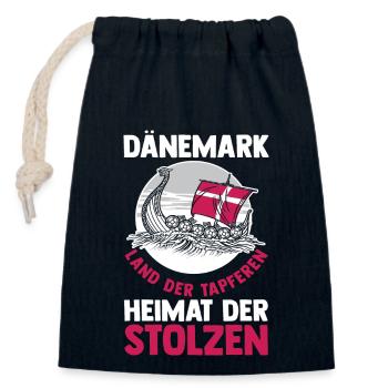 Danois Danemark - Sac cadeau en coton avec cordon (14 x 20 cm) - bleu marine - Devant