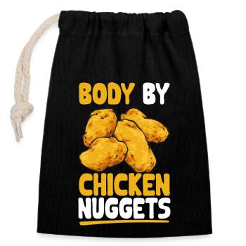 Chicken Nugget Lover Chicken Nuggets - Closable cotton gift bag (14x20cm) - black - Front