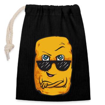 Chicken Nugget Lover Chicken Nuggets - Closable cotton gift bag (14x20cm) - black - Front