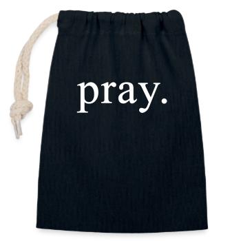 pray - Verschließbarer Geschenkbeutel aus Baumwolle (14x20cm) - Navy - Vorne