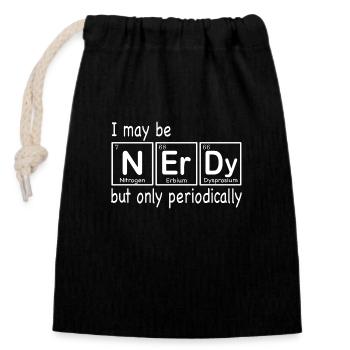 Nerby - Closable cotton gift bag (14x20cm) - black - Front