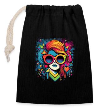 Pride Summer Girl - Closable cotton gift bag (14x20cm) - black - Front