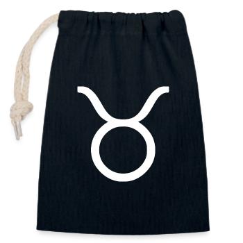 Taurus bull - Closable cotton gift bag (14x20cm) - navy - Front
