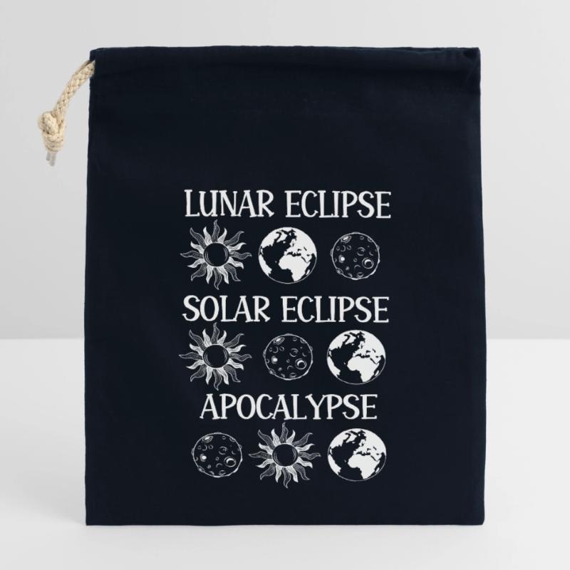 Lunar Eclipse Solar Eclipse Apocalypse Closable cotton gift bag (14x20cm)