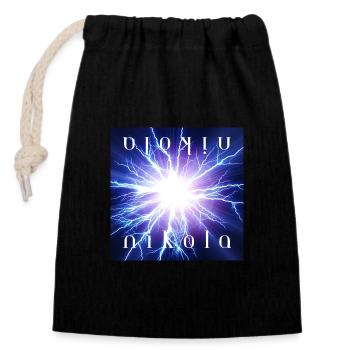 Nikola Energy, Frequency & Vibration Design - Closable cotton gift bag (14x20cm) - black - Front
